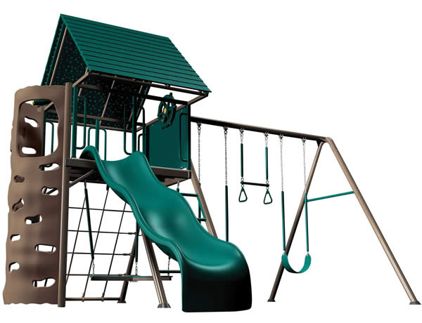 Lifetime Metal Playset with Clubhouse - Earthtone Lifetime Metal Playset with Clubhouse - Earthtone